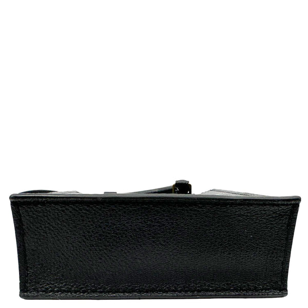 LOUIS VUITTON Petit Sac Plat Monogram Empreinte Leather Shoulder Bag Black
