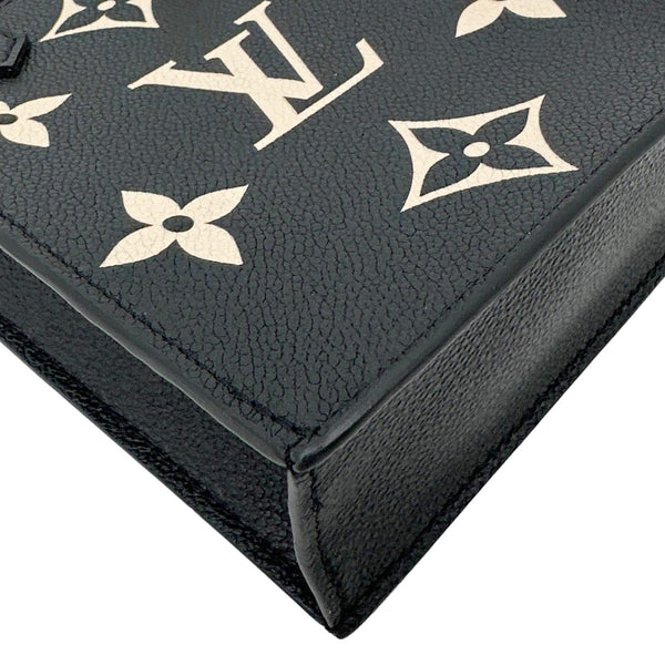 LOUIS VUITTON Petit Sac Plat Monogram Empreinte Leather Shoulder Bag Black