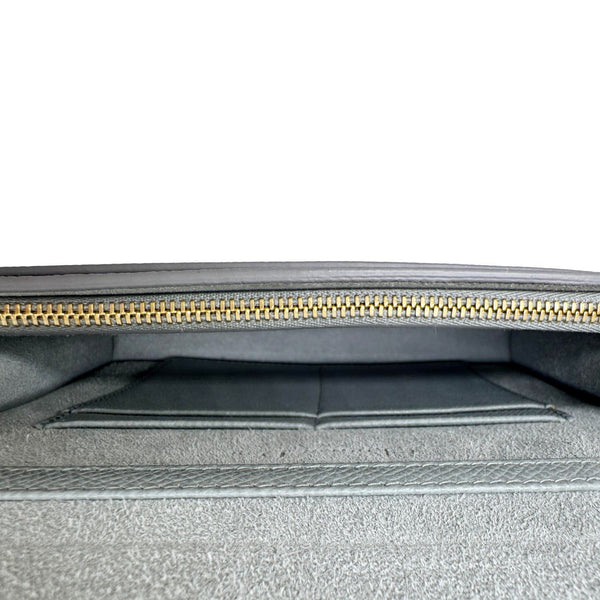 CHRISTIAN DIOR 30 Montaigne 2 in 1 Grained Calfskin Leather Pouch Dark Grey