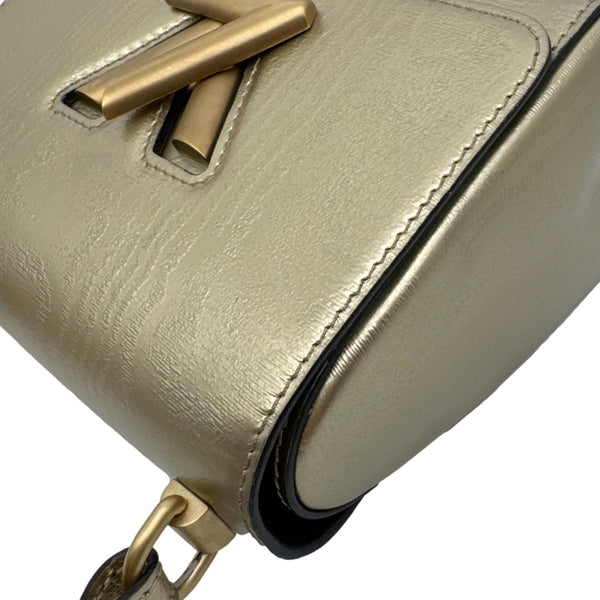 LOUIS VUITTON Twist PM Leather Satchel Bag Gold