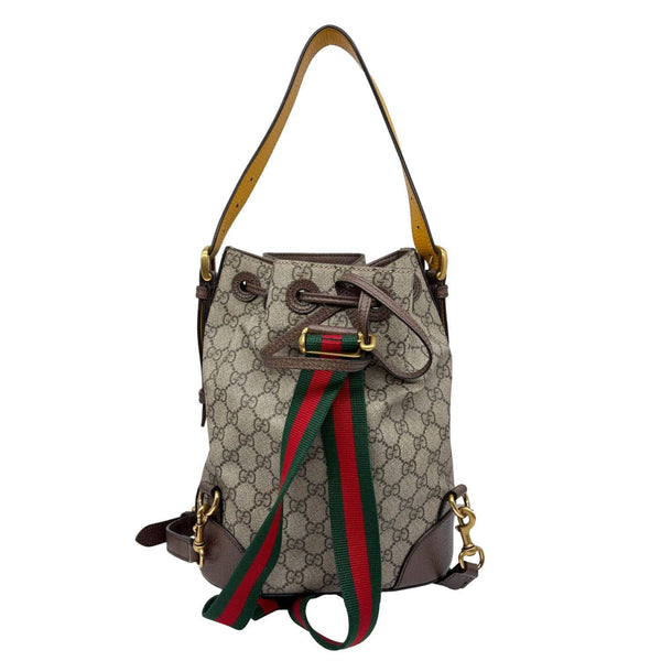 GUCCI Neo Vintage Drawstring Bucket GG Supreme Canvas Backpack Bag Beige 473875