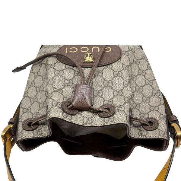 GUCCI Neo Vintage Drawstring Bucket GG Supreme Canvas Backpack Bag Beige 473875