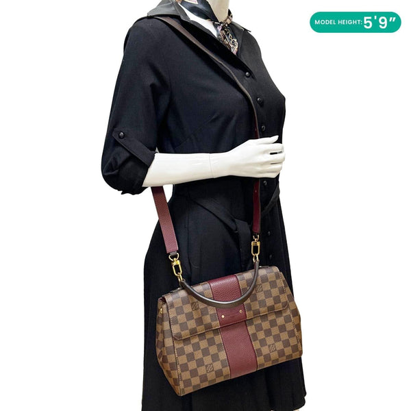 LOUIS VUITTON Bond Street Damier Ebene Satchel Bag Bordeaux