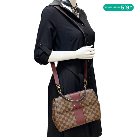LOUIS VUITTON Bond Street Damier Ebene Satchel Bag Bordeaux