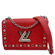 LOUIS VUITTON Twist MM Studded Epi Leather Crossbody Bag Red