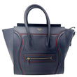 CELINE Luggage Leather Satchel Bag Blue