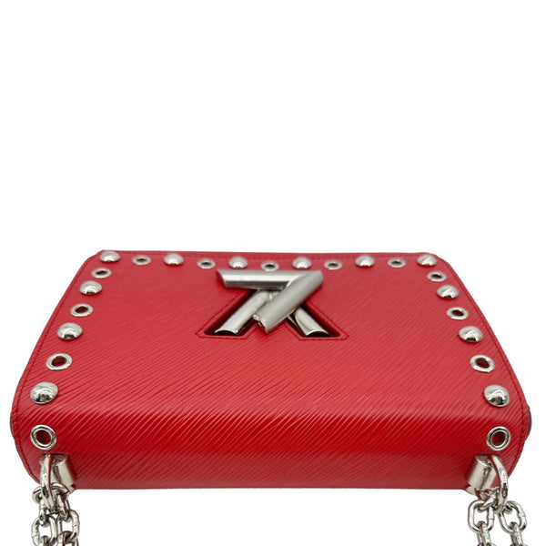 LOUIS VUITTON Twist MM Studded Epi Leather Crossbody Bag Red