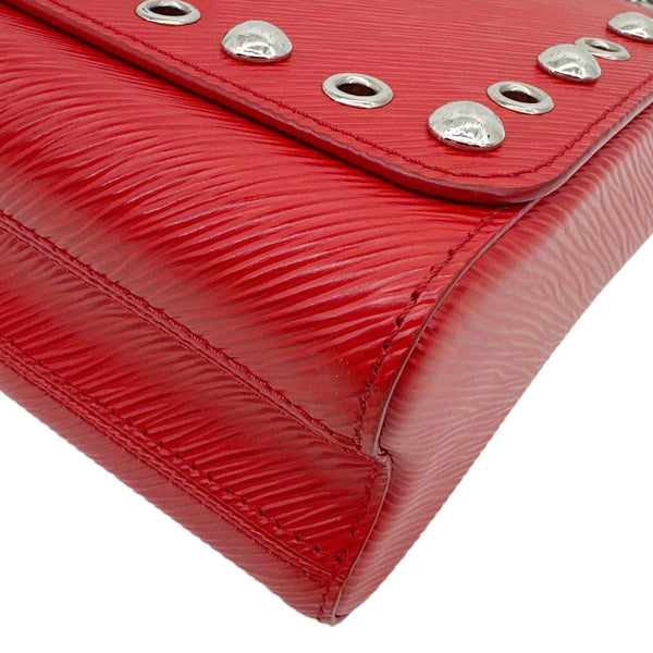 LOUIS VUITTON Twist MM Studded Epi Leather Crossbody Bag Red