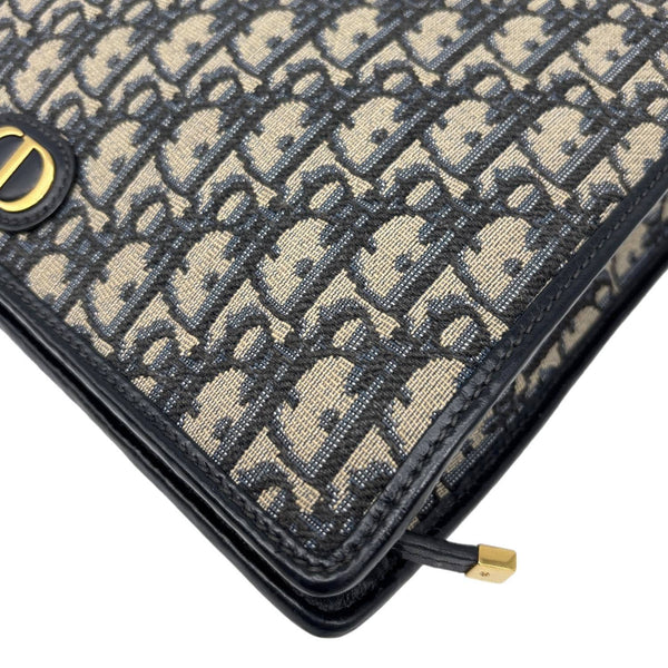 Christian Dior 30 Montaigne Oblique Dior Monogram Canvas Pouch Navy Blue