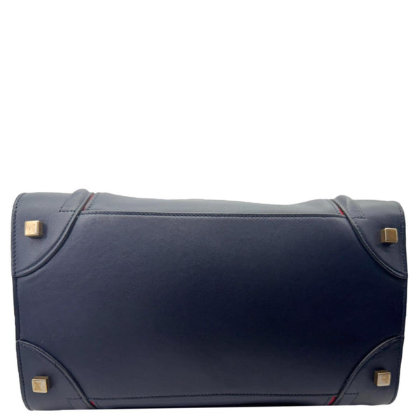 CELINE Luggage Leather Satchel Bag Blue