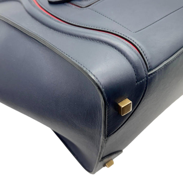 CELINE Luggage Leather Satchel Bag Blue