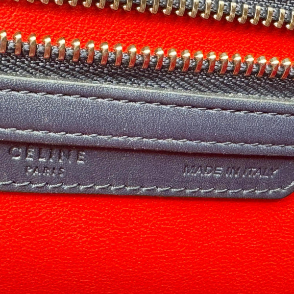 CELINE Luggage Leather Satchel Bag Blue