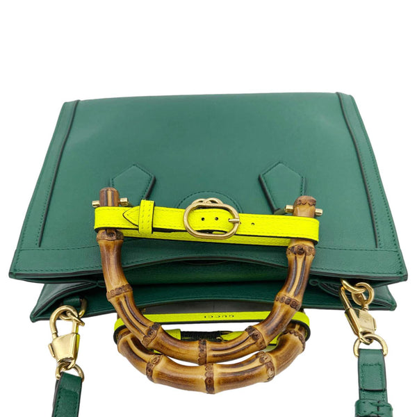 GUCCI Bamboo Diana Medium Leather Tote Bag Green 660195
