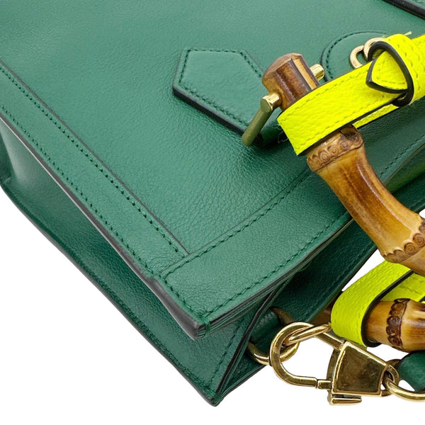 GUCCI Bamboo Diana Medium Leather Tote Bag Green 660195