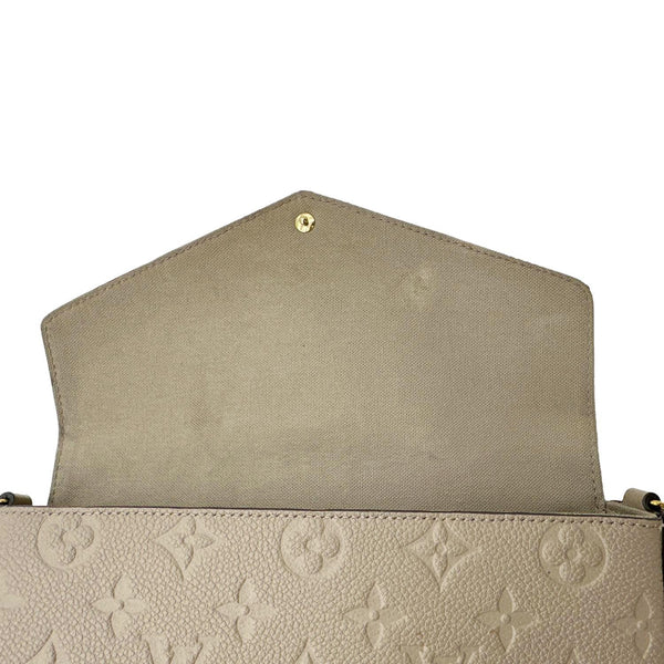 LOUIS VUITTON Felicie Pochette Monogram Empreinte Leather Crossbody Bag Beige