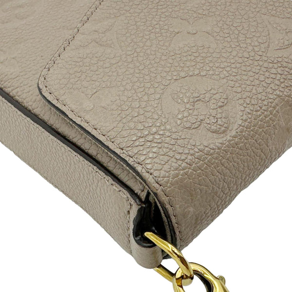 LOUIS VUITTON Felicie Pochette Monogram Empreinte Leather Crossbody Bag Beige
