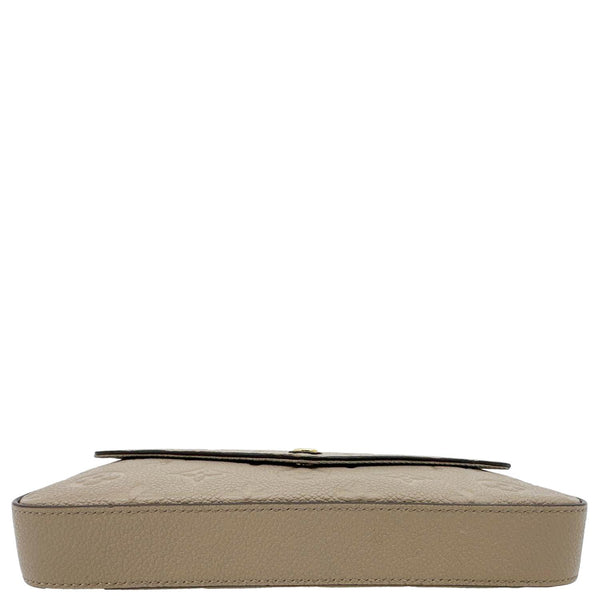 LOUIS VUITTON Felicie Pochette Monogram Empreinte Leather Crossbody Bag Beige