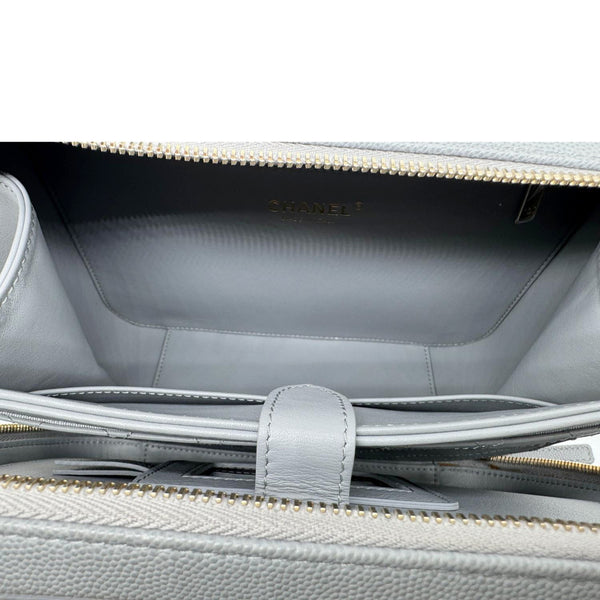 CHANEL Vanity Case Filigree CC  Large Caviar Quilted Shoulder Bag Grey