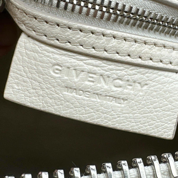 GIVENCHY Antigona Mini Leather Satchel Shoulder Bag Off White
