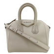 GIVENCHY Antigona Mini Leather Satchel Shoulder Bag Off White