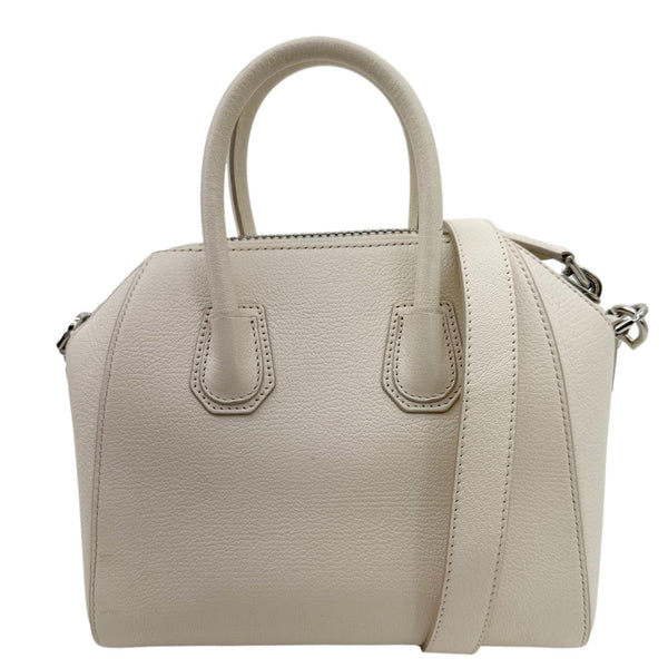 GIVENCHY Antigona Mini Leather Satchel Shoulder Bag Off White
