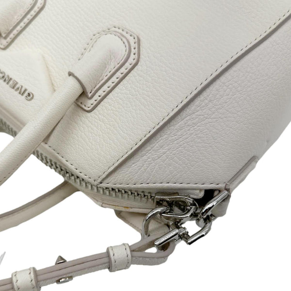 GIVENCHY Antigona Mini Leather Satchel Shoulder Bag Off White