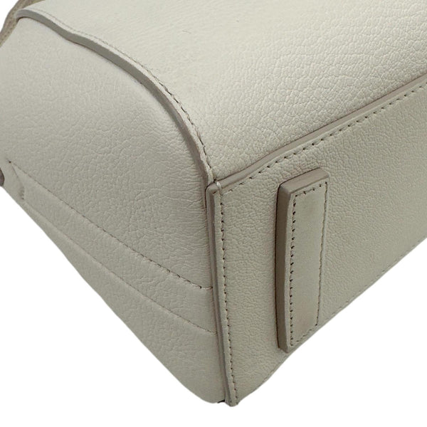 GIVENCHY Antigona Mini Leather Satchel Shoulder Bag Off White