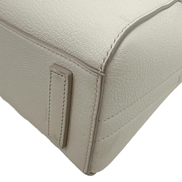 GIVENCHY Antigona Mini Leather Satchel Shoulder Bag Off White