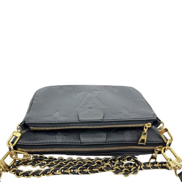LOUIS VUITTON Multi Pochette Accessoires Monogram Empreinte Leather Shoulder Bag Black