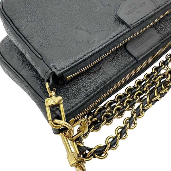 LOUIS VUITTON Multi Pochette Accessoires Monogram Empreinte Leather Shoulder Bag Black