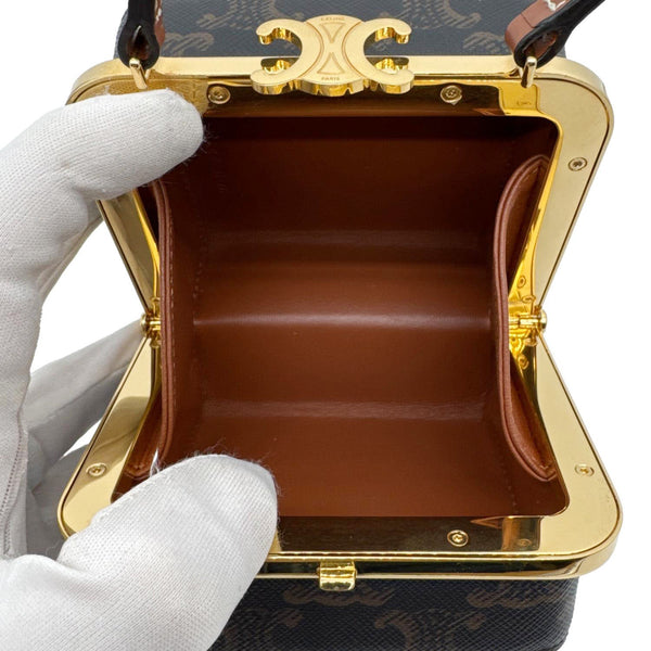 CELINE Triomphe Canvas Minaudiere Bag Brown