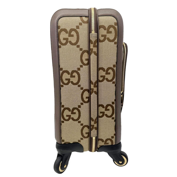 GUCCI Savoy Cabin Trolley Small Jumbo GG Supreme Canvas Travel Bag Beige 693646