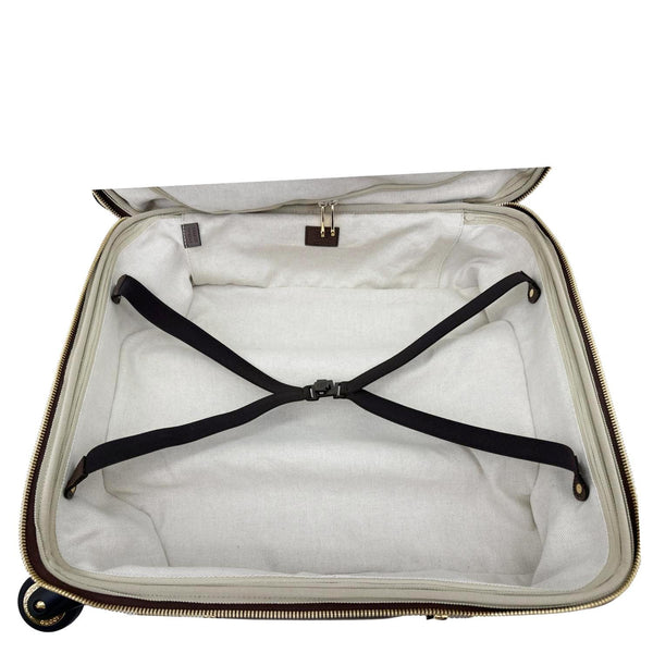 GUCCI Savoy Cabin Trolley Small Jumbo GG Supreme Canvas Travel Bag Beige 693646