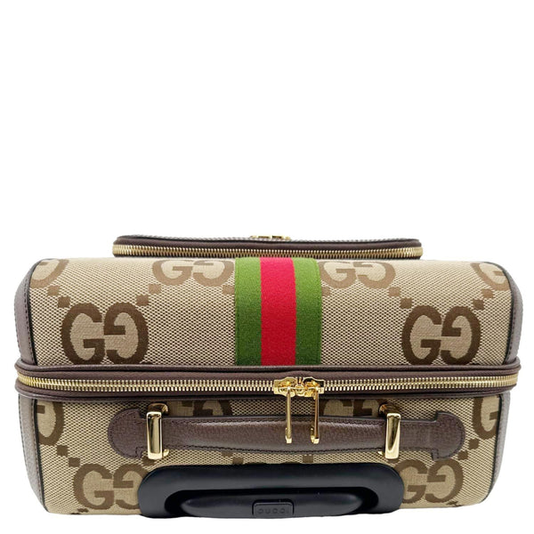 GUCCI Savoy Cabin Trolley Small Jumbo GG Supreme Canvas Travel Bag Beige 693646