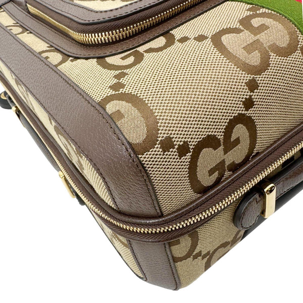 GUCCI Savoy Cabin Trolley Small Jumbo GG Supreme Canvas Travel Bag Beige 693646