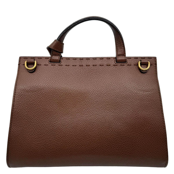 GUCCI GG Marmont Leather Top Handle Shoulder Bag Brown 421890