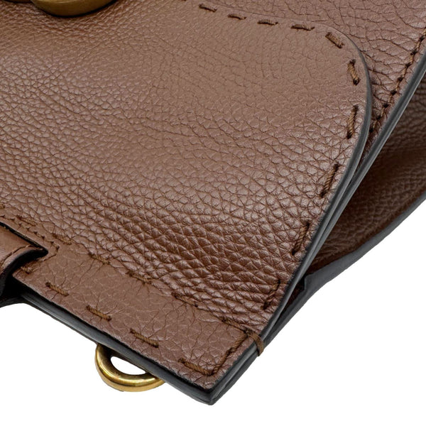 GUCCI GG Marmont Leather Top Handle Shoulder Bag Brown 421890
