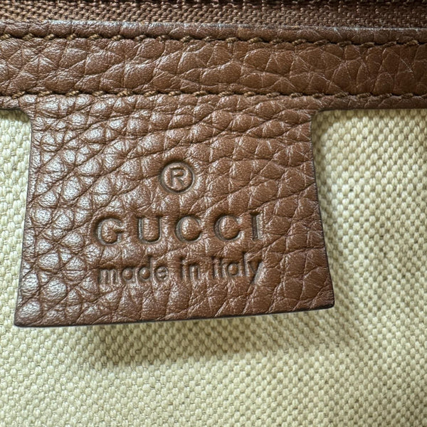 GUCCI GG Marmont Leather Top Handle Shoulder Bag Brown 421890