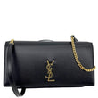 YVES SAINT LAURENT Monogram Cassandre Leather Phone Holder Black