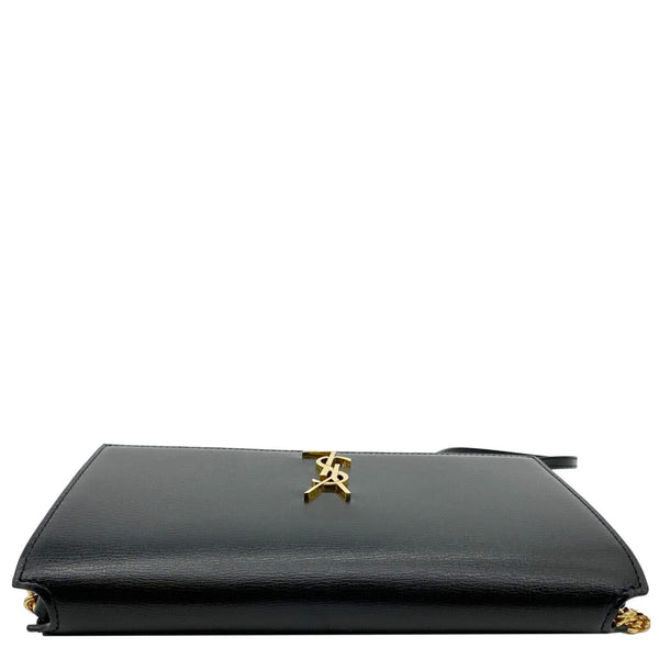 YVES SAINT LAURENT Monogram Cassandre Leather Phone Holder Black