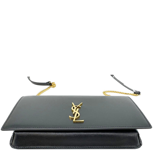 YVES SAINT LAURENT Monogram Cassandre Leather Phone Holder Black