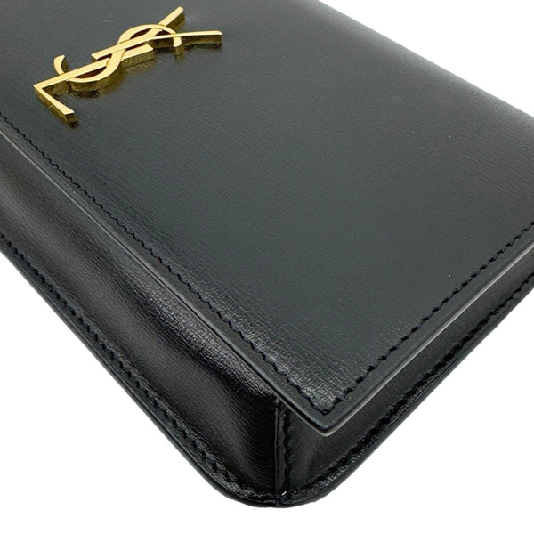 YVES SAINT LAURENT Monogram Cassandre Leather Phone Holder Black