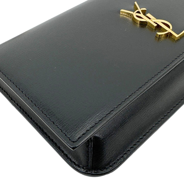 YVES SAINT LAURENT Monogram Cassandre Leather Phone Holder Black