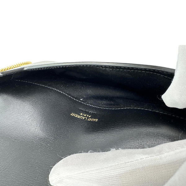 YVES SAINT LAURENT Monogram Cassandre Leather Phone Holder Black