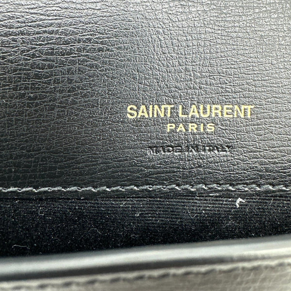 YVES SAINT LAURENT Monogram Cassandre Leather Phone Holder Black