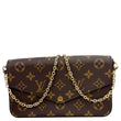 LOUIS VUITTON Felicie Pochette Monogram Canvas Crossbody Bag Brown