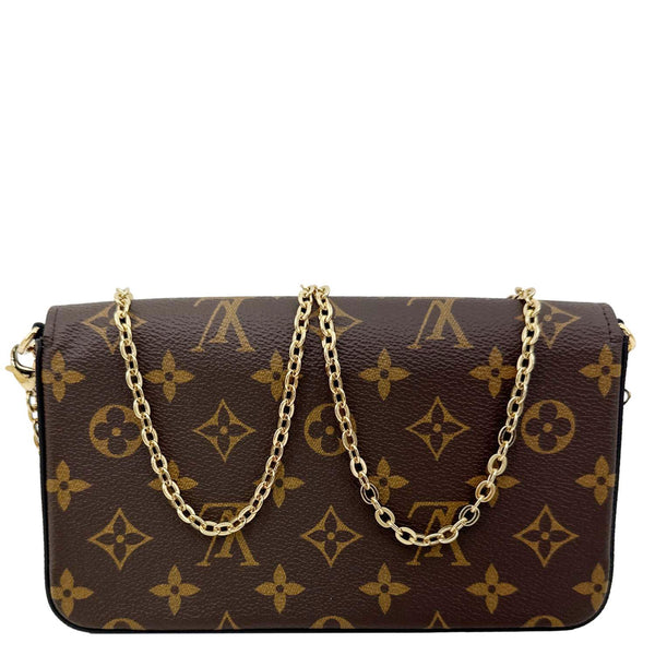 LOUIS VUITTON Felicie Pochette Monogram Canvas Crossbody Bag Brown