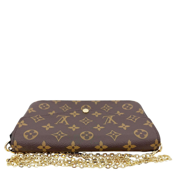 LOUIS VUITTON Felicie Pochette Monogram Canvas Crossbody Bag Brown