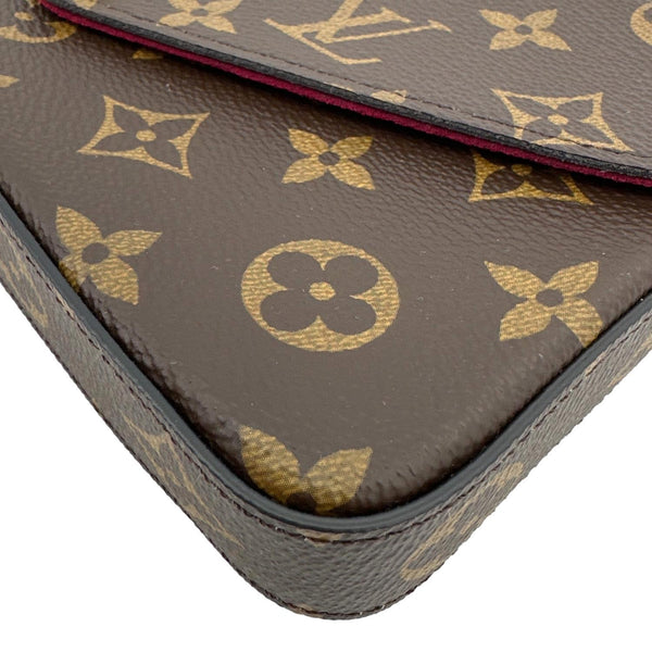 LOUIS VUITTON Felicie Pochette Monogram Canvas Crossbody Bag Brown