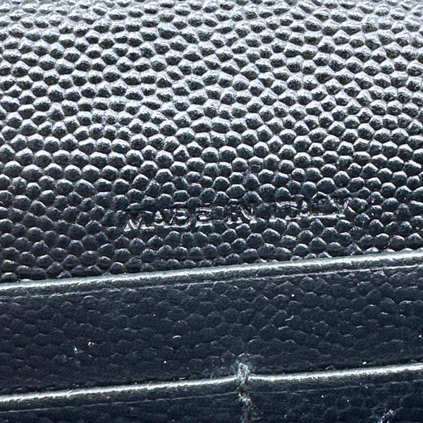 YVES SAINT LAURENT Cassandre Leather Wallet on a Chain Crossbody Bag Black